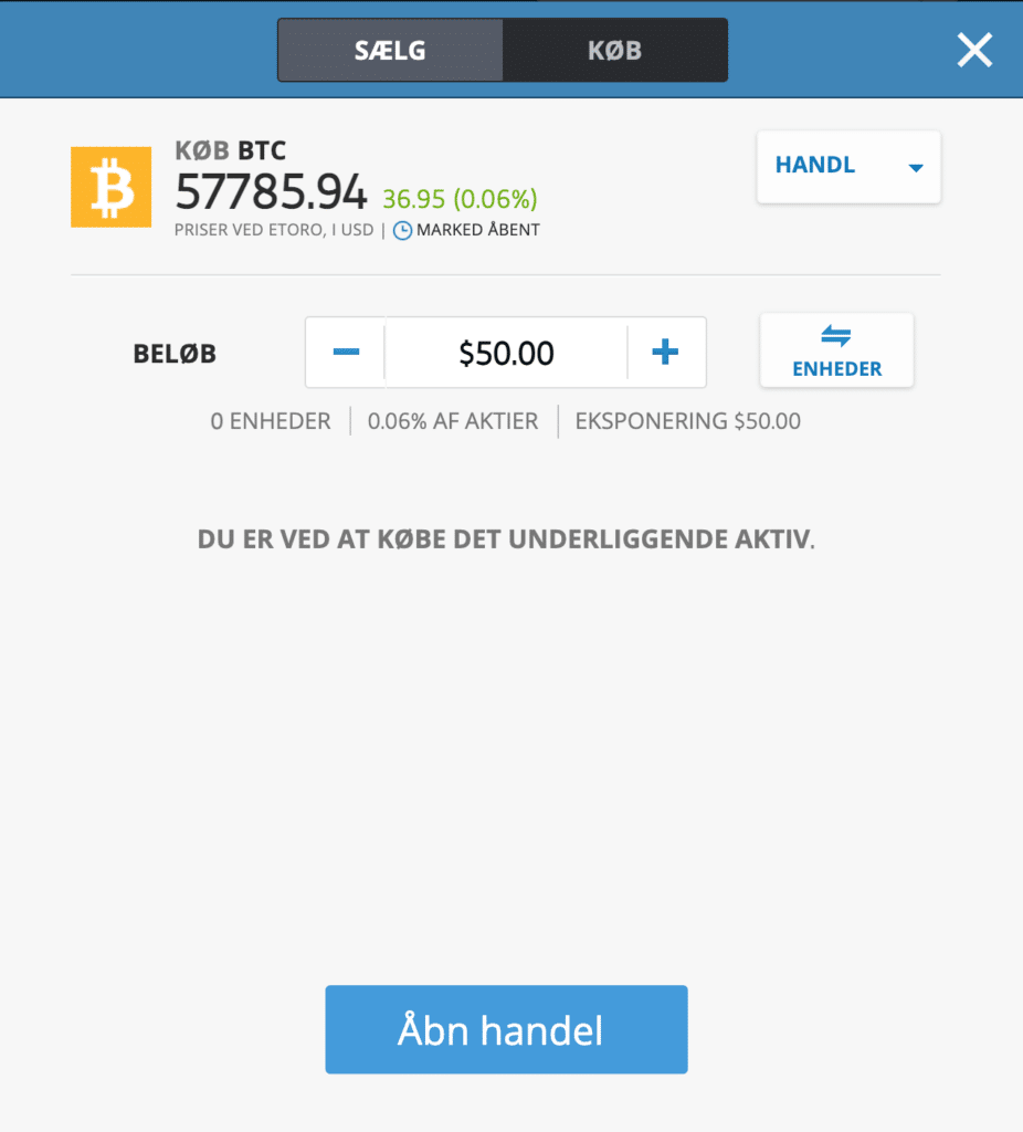 Nu kan du købe Bitcoin på eToro.