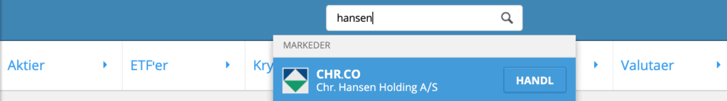 Søg efter Chr Hansen aktier på eToro.