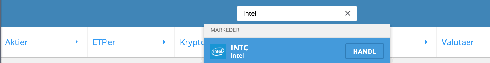 Soeg Intel Aktier