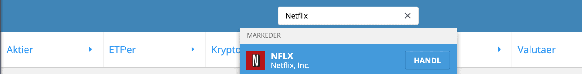 Soeg Netflix Aktier