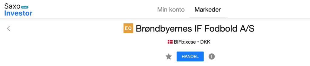 Køb Brøndby aktier på SaxoInvestor.