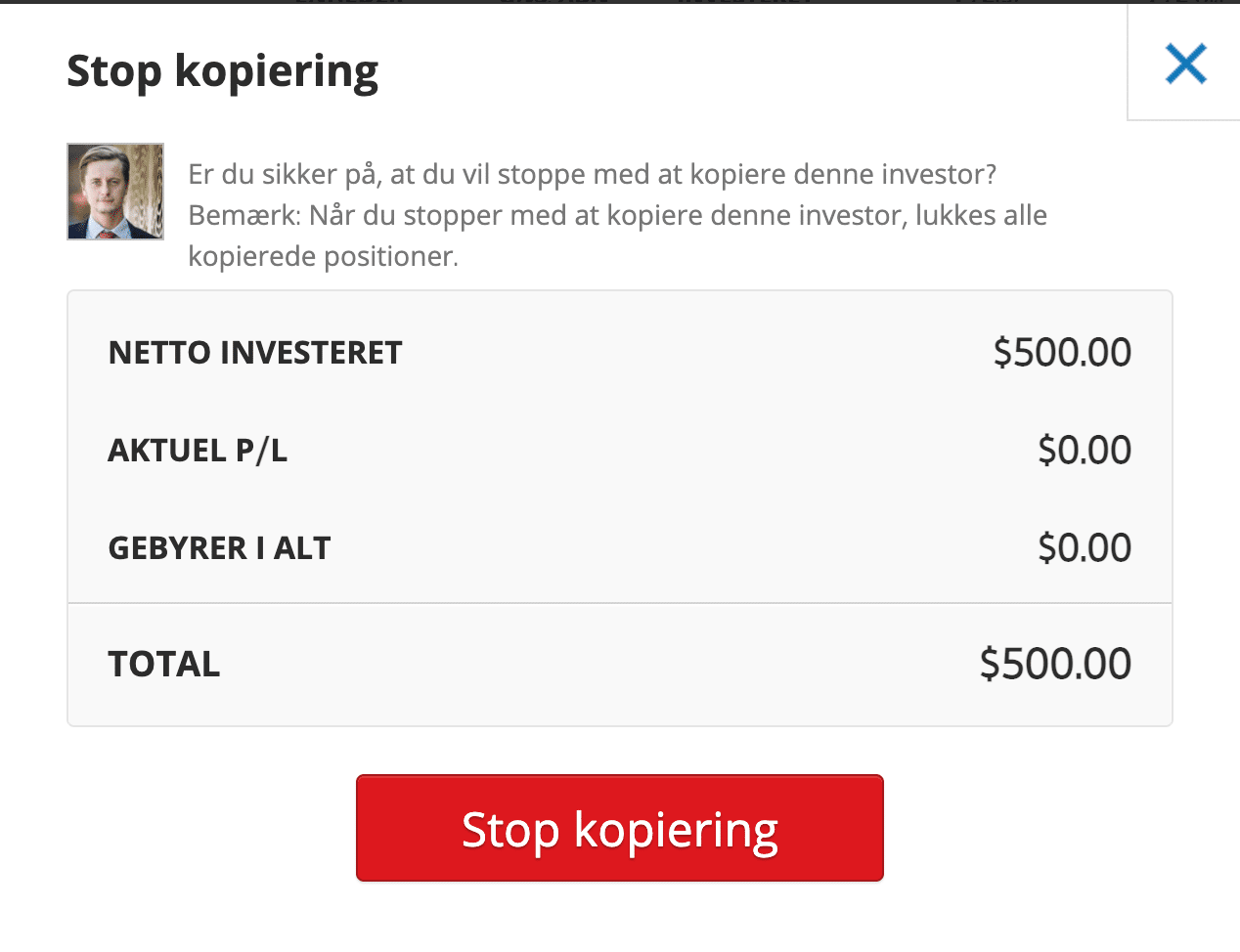 Stop Kopiering