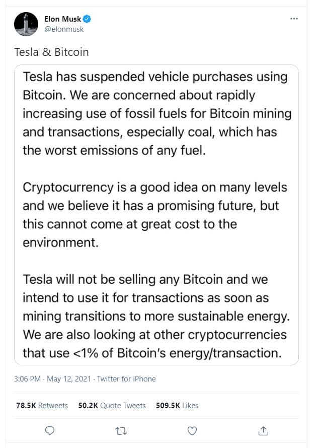 Elon Musk tweet om Bitcoin - Er det kursmanipulaion?