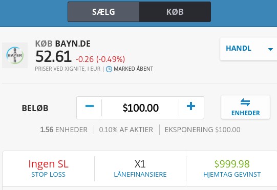 Køb Bayer aktier på eToro til 0% i kurtage.