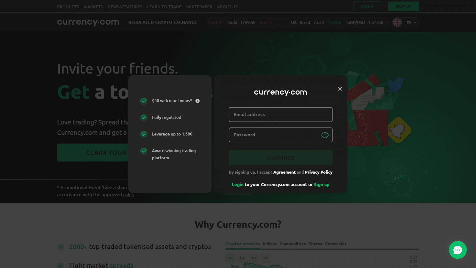 Currency.com Signup