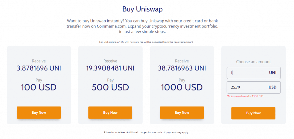 Køb Uniswap på Coinmama.