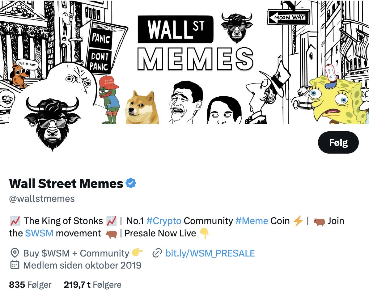 Køb Wall St Memes - guide til at købe $WSM